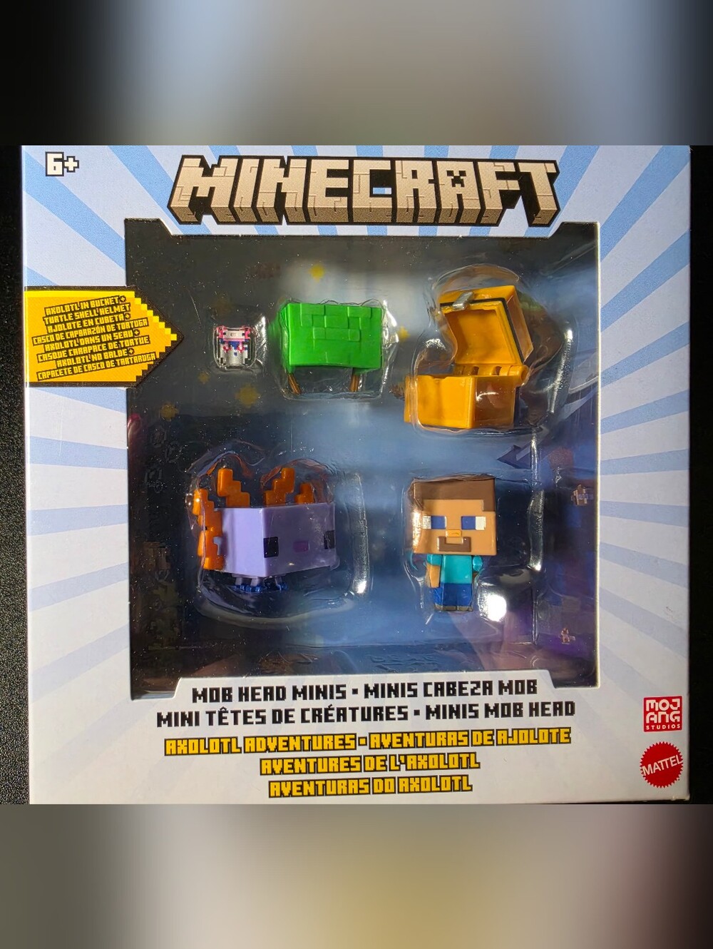 Minecraft Axolotl Adventures Mini Figures Pack - Purple & Green (NEVER OPENED)